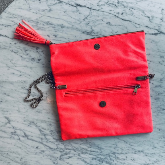 Tan and a bright coral bag - Picture 2 of 3